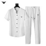 ea7 armani ensembles de survetement manche courte shirt and pantalons sets ea2023 blanc